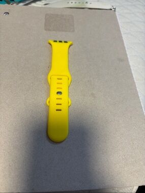 Yellow Silicone Apple Smartwatch Band - Compatible Wearable Accessory